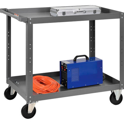 Global Industrial Steel Stock Cart w/2 Shelves, 500 lb. Capacity, 36"L x 24"W x 36"H (WB988848)