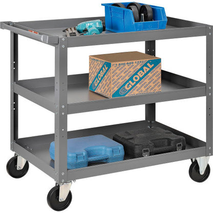 Global Industrial Steel Stock Cart w/3 Shelves, 800 lb. Capacity, 36"L x 24"W x 36"H (WB988850)
