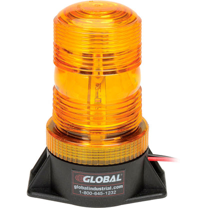 Global Industrial High-Profile Amber LED Permanent Mount Forklift Strobe Light 12 to 110 Volts (WB988915)