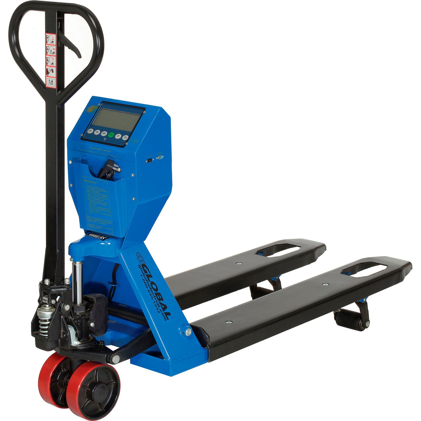 Global Industrial Low-Profile Manual Pallet Jack Scale Truck, 5000 lb. Cap., 22"W x 48"L Forks (WB988941)