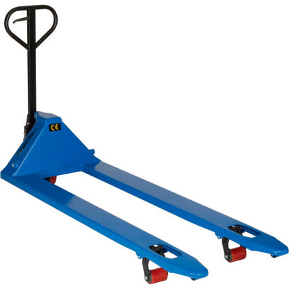 Global Industrial Premium Extra-Long Fork Manual Pallet Jack, 4400 lb. Cap., 27"W x 70"L Forks (WB988942)