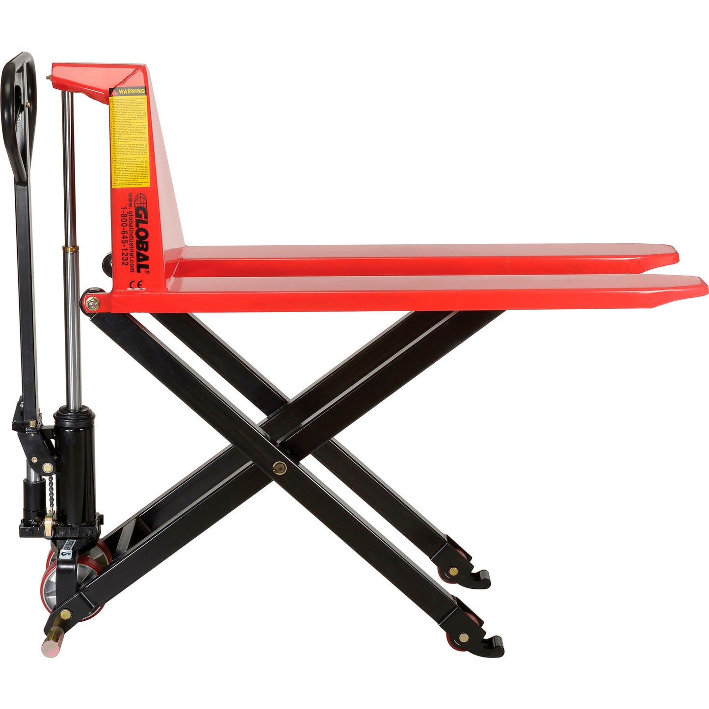 Global Industrial Manual High-Lift Skid Jack Truck, 2200 lb. Capacity, 20-1/2"W x 45"L Forks (WB988944)