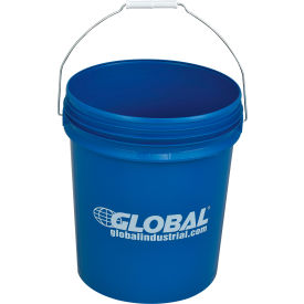 Global Industrial 5 Gallon Open Head Plastic Pail with Steel Handle - Blue (WB988980)