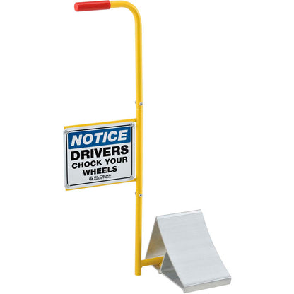 Global Industrial Aluminum Wheel Chock with Safety Sign & Handle (WB988990)