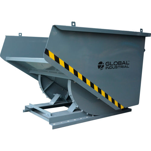 Global Industrial Medium Duty Self Dumping Forklift Hopper, 1 Cu. Yd., 4000 Lb. Cap., Gray (WB989012)