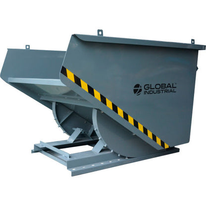 Global Industrial Medium Duty Self Dumping Forklift Hopper, 1 Cu. Yd., 4000 Lb. Cap., Gray (WB989012)