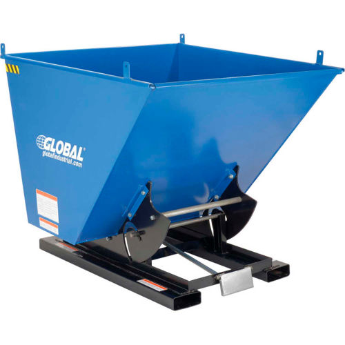 Global Industrial Steel Self-Dumping Forklift Hopper W/Bump Release, 1/2 Cu. Yd, 6000 Lbs. (WB989023)