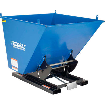 Global Industrial Steel Self-Dumping Forklift Hopper W/Bump Release, 1/2 Cu. Yd, 6000 Lbs. (WB989023)