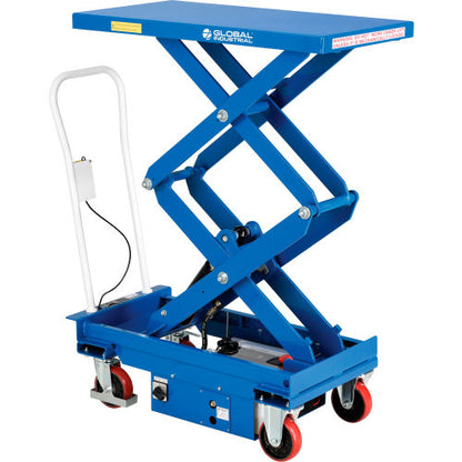Global Industrial Battery Powered Mobile Scissor Lift Table, 40"L x 20-1/2"W, 660 Lb. Cap. (WB989062)