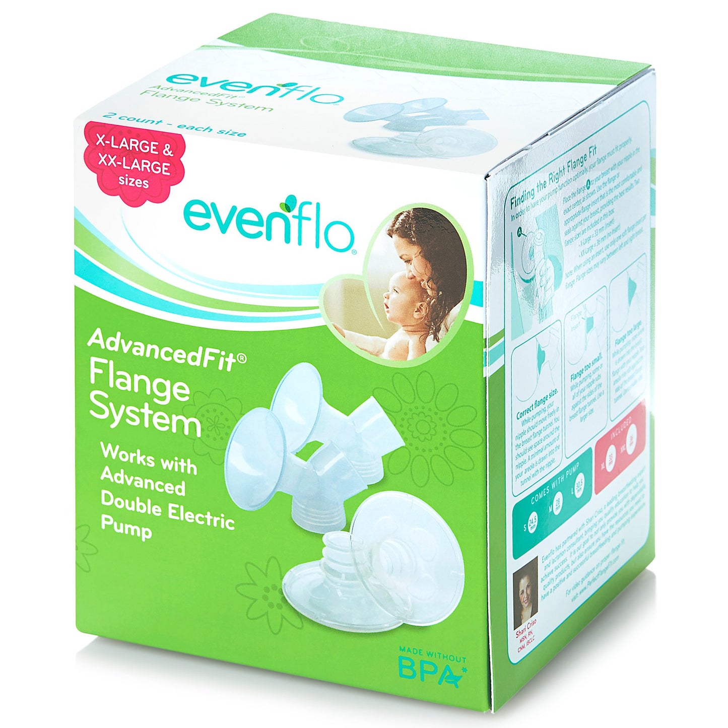 Evenflo AdvancedFit™ Flange System For Evenflo Advanced Double Electric Breast Pump (1041162_CS)