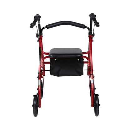 McKesson 4 Wheel Rollator Red Adjustable Height / Folding Steel Frame (1065268_EA)