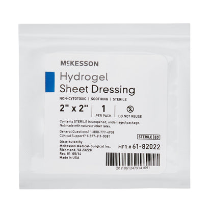 McKesson Hydrogel Wound Dressing Sheet 2 X 2 Inch Sterile (494192_CS)