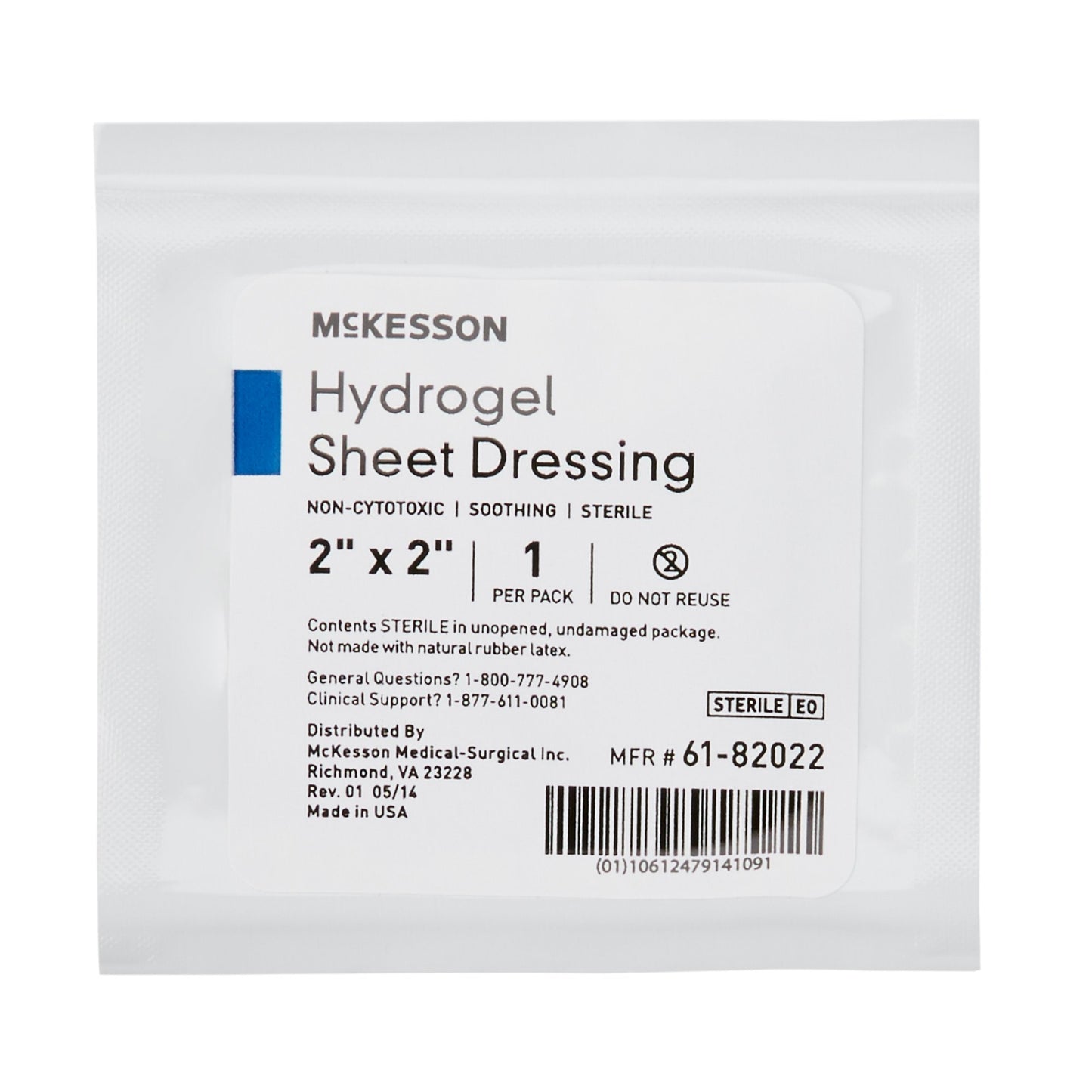 McKesson Hydrogel Wound Dressing Sheet 2 X 2 Inch Sterile (494192_BX)