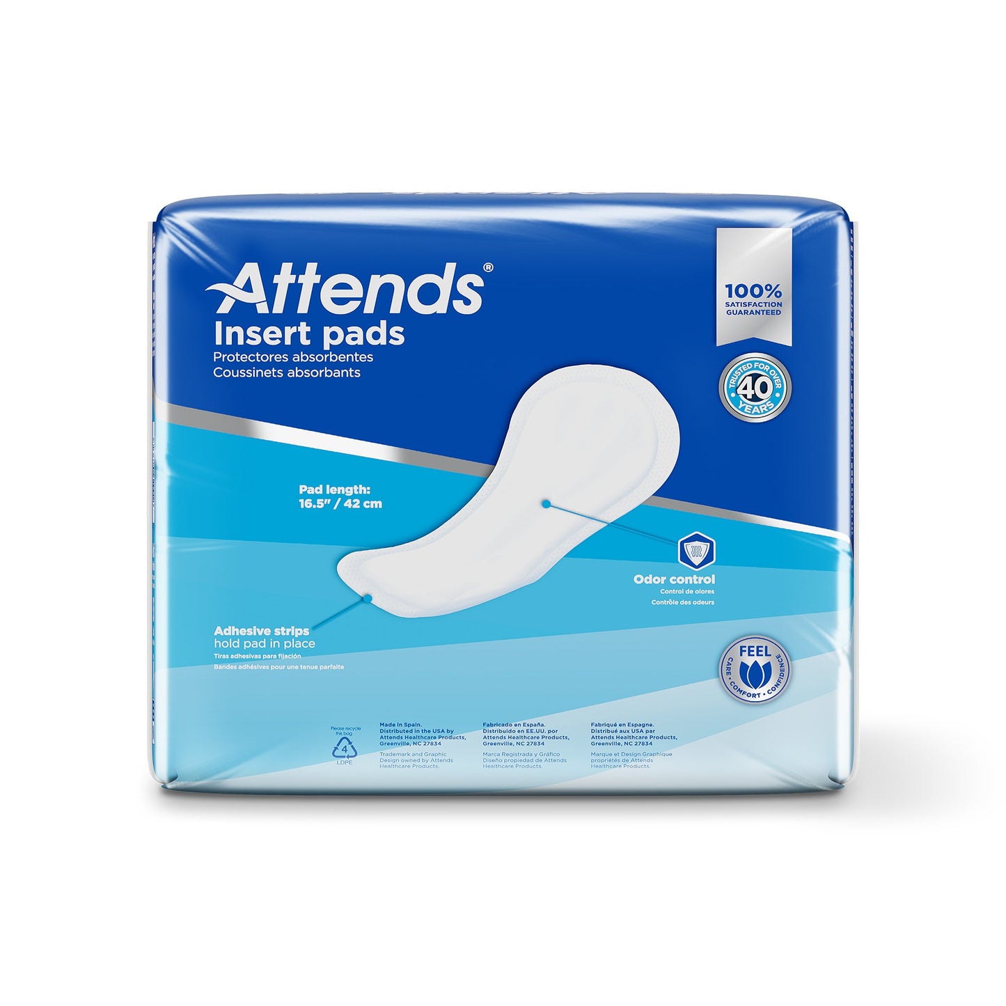 Attends® Insert Pad Incontinence Liner 16-1/2 Inch Length Heavy Absorbency Polymer Core One Size Fits Most (1186543_CS)