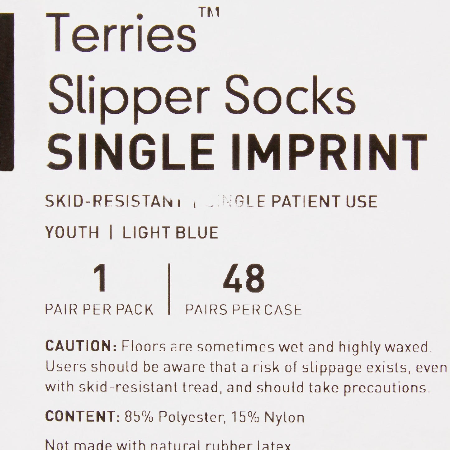 McKesson Terries™ Slipper Socks Unisex Child Single Tread Single Patient Use Light Blue (334873_CS)