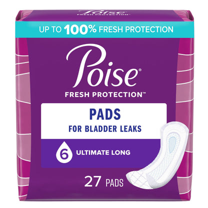 Poise® Fresh Protection™ Bladder Control Pad 15.9 Inch Length Heavy Absorbency Sodium Polyacrylate Core One Size Fits Most (802345_CS)
