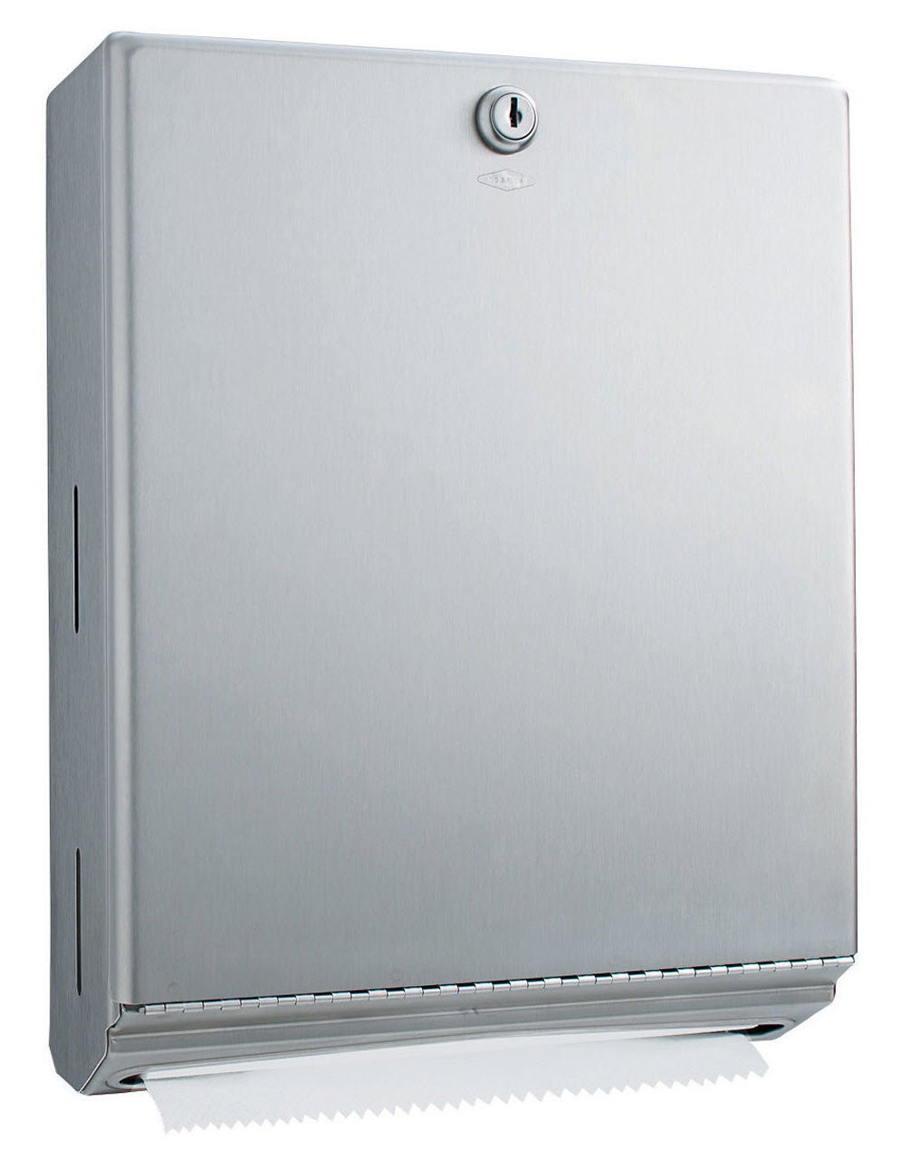 Bobrick Paper Towel Dispenser Satin Finish Stainless Steel Manual Pull 400 C-Fold / 525 Multi-fold Surface Mount (915581_EA)