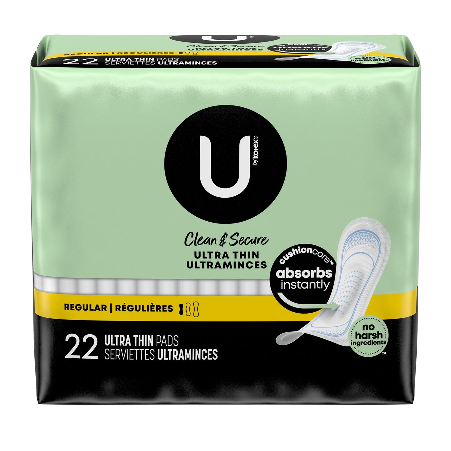 U by Kotex® Feminine Pad Ultra Thin Regular Absorbency (1094708_CS)