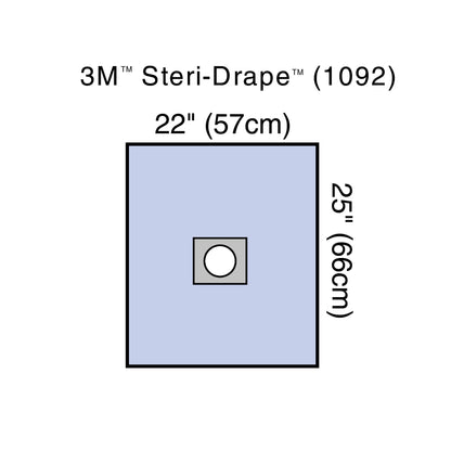 3M™ Steri-Drape™ Surgical Drape Small Drape with Aperture 22 W X 25 L Inch Sterile (5727_BX)