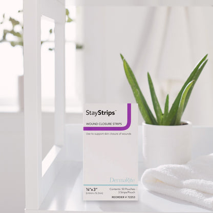 StayStrips® Skin Closure Strip 1/4 X 3 Inch Nonwoven Material Flexible Strip White (946747_BX)
