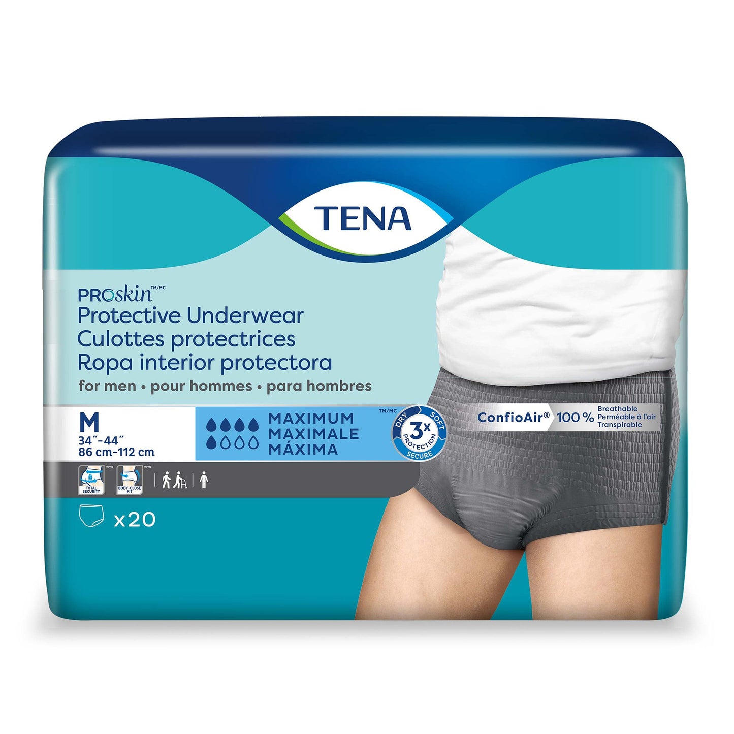 TENA® ProSkin™ Male Adult Absorbent Underwear Pull On with Tear Away Seams Medium Disposable Moderate Absorbency (1135410_CS)