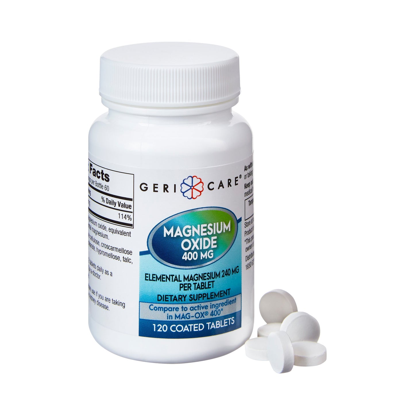 Geri-Care® Mineral Supplement Magnesium Oxide 400 mg Strength Tablet 120 per Bottle (852545_BT)