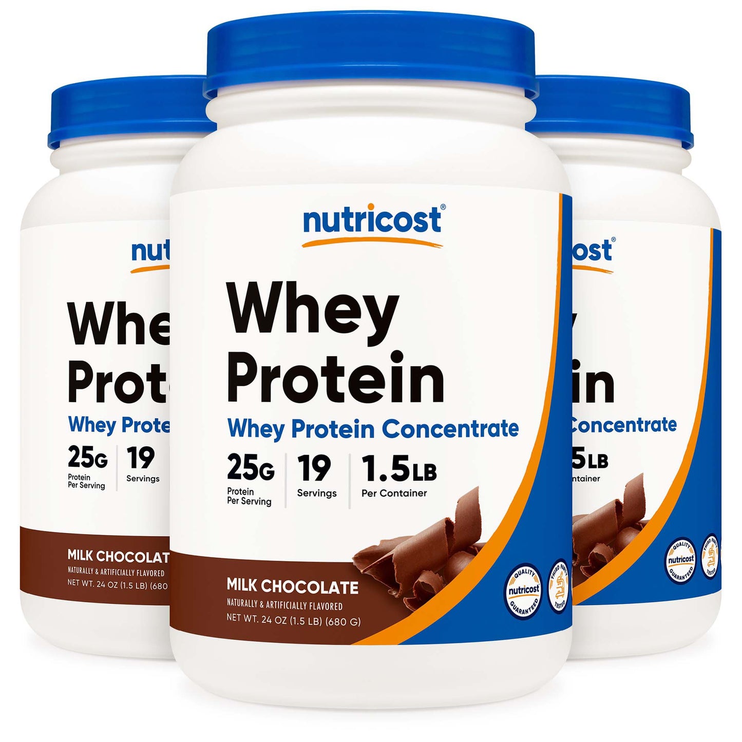 Nutricost Whey Protein Concentrate Oral Supplement Chocolate Flavor Powder 1.5 lb. Canister (1270267_BT)