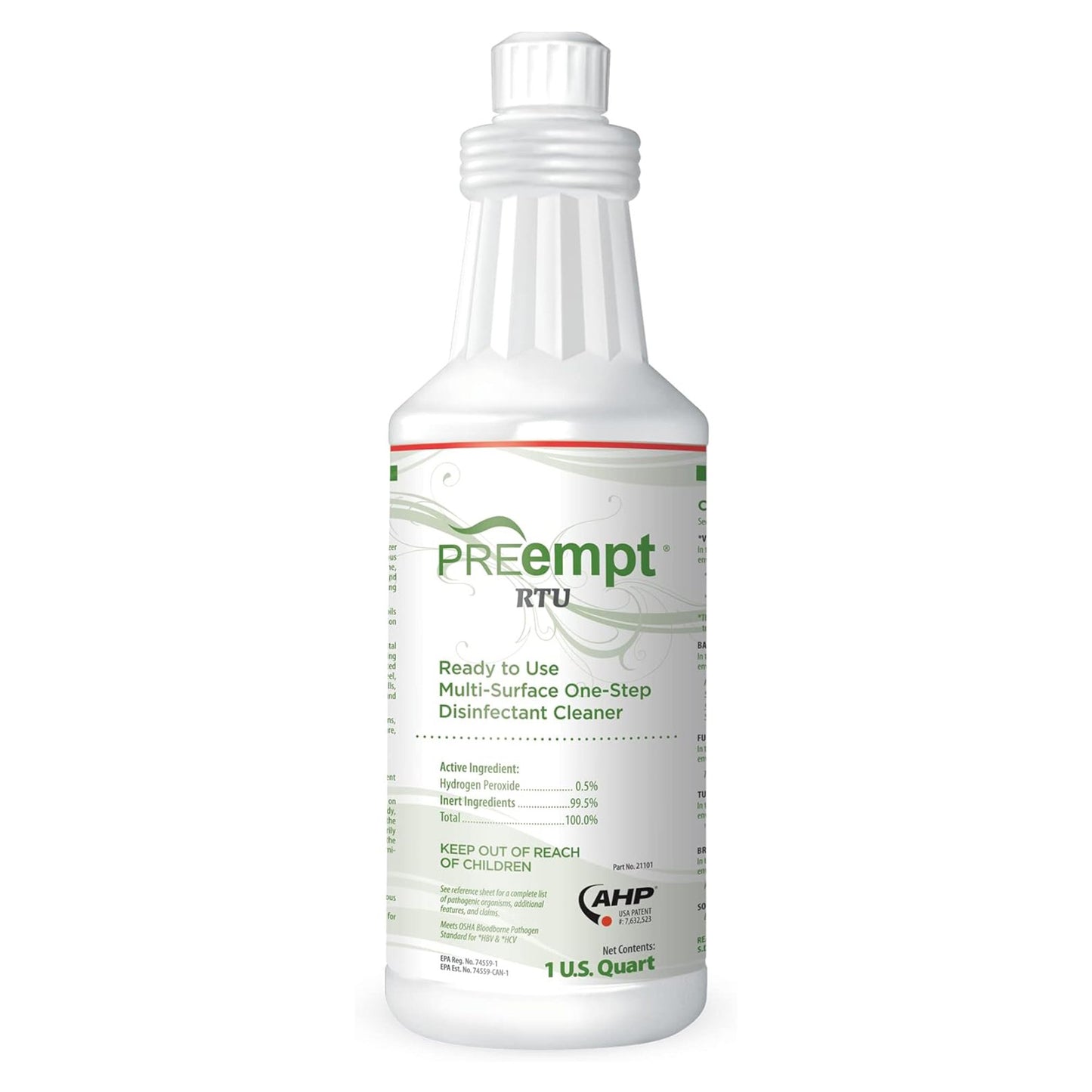 PREempt® RTU Surface Disinfectant Cleaner Peroxide Based Manual Pour Liquid 32 oz. Bottle Scented NonSterile (1017291_EA)