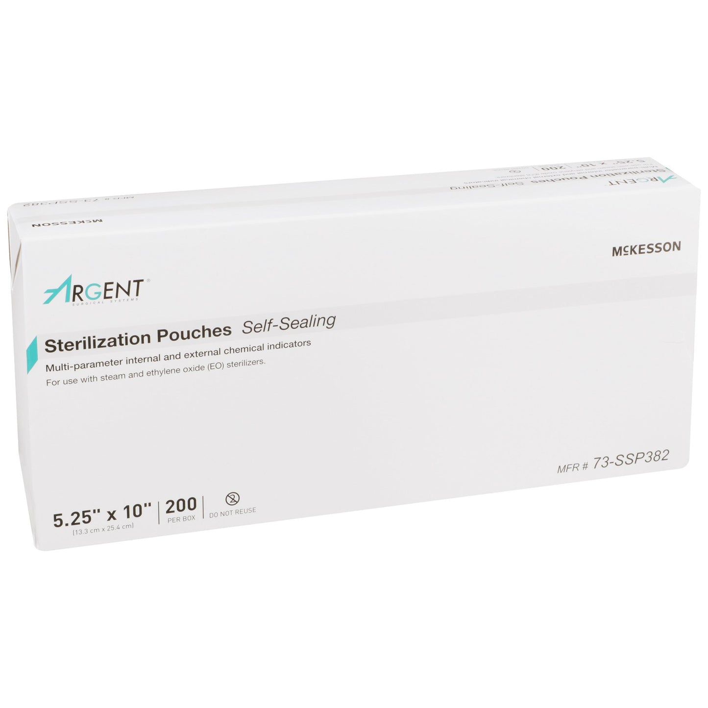 McKesson Argent™ Sure-Check® Sterilization Pouch Ethylene Oxide (EO) Gas / Steam 5-1/4 X 10 Inch Transparent / Blue Self Seal Paper / Film (524880_CS)