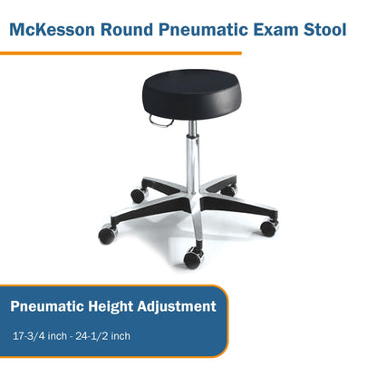 McKesson Exam Stool Backless Pneumatic Height Adjustment 5 Casters Black (407036_EA)