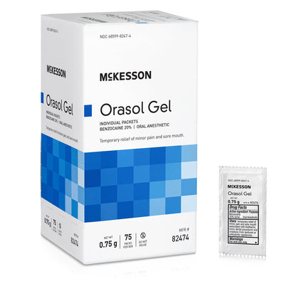 McKesson Oral Pain Relief 20% Strength Benzocaine Oral Gel 0.75 Gram (1111727_BX)