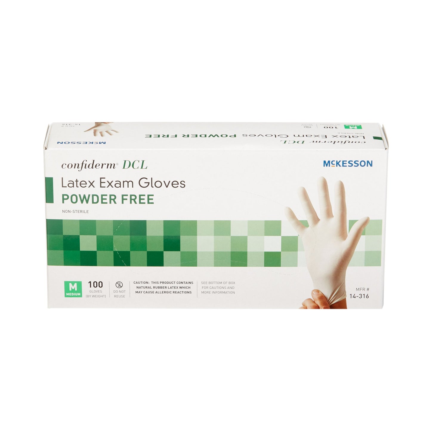 McKesson Confiderm® Exam Glove Medium NonSterile Latex Standard Cuff Length Smooth Ivory Not Rated (354436_BX)