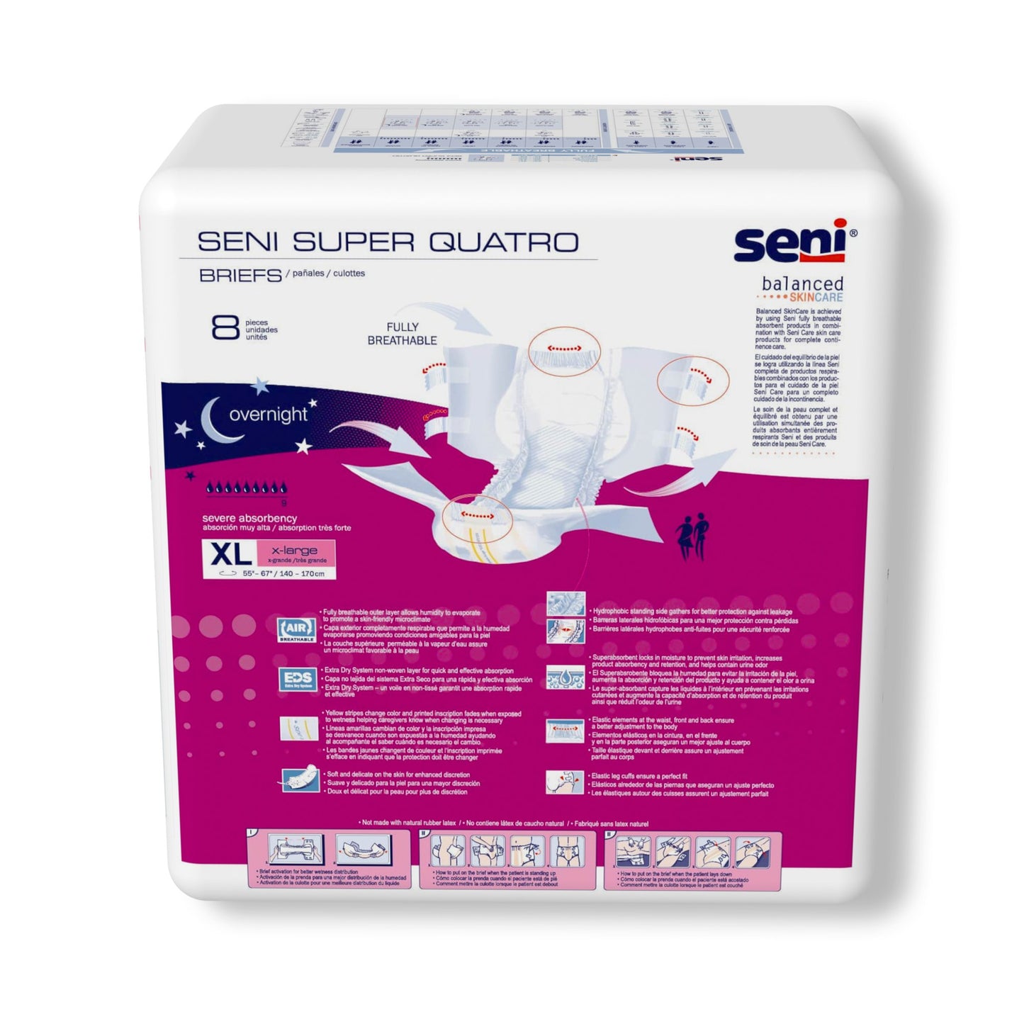 Seni® Super Quatro Unisex Adult Incontinence Brief X-Large Disposable Heavy Absorbency (1163839_PK)