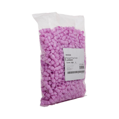 McKesson Tube Closure Polyethylene Flanged Plug Cap Lavender 13 mm For Use with 13 mm Blood Drawing Tubes, Glass Test Tubes, Plastic Culture Tubes NonSterile (1175281_BG)