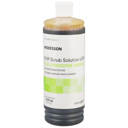 McKesson Surgical Scrub Solution 16 oz. Flip-Top Bottle 7.5% Strength Povidone-Iodine NonSterile (911741_EA)