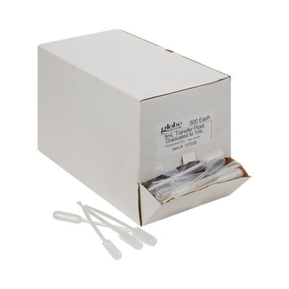 Globe Scientific Transfer Pipette 5 mL 0.25 mL Graduation Increments NonSterile (541271_CS)