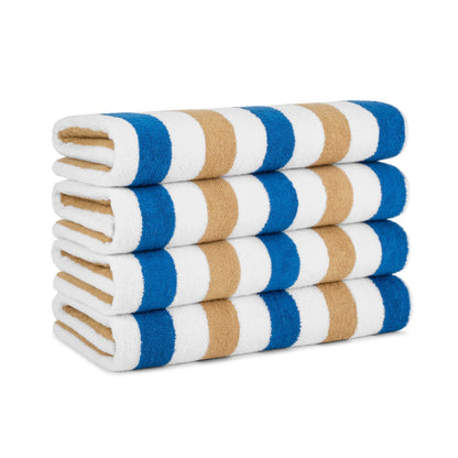 Hospeco® Cabo Cabana Beach Towel 30x70 Navy/Beige, 24/Case (HOSCABOCABANA-NV-BG-CS)