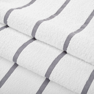 Hospeco® Las Rayas Beach Towel 30x60 Light Grey, 4/Pack (HOSBT-HS3060-15LG)