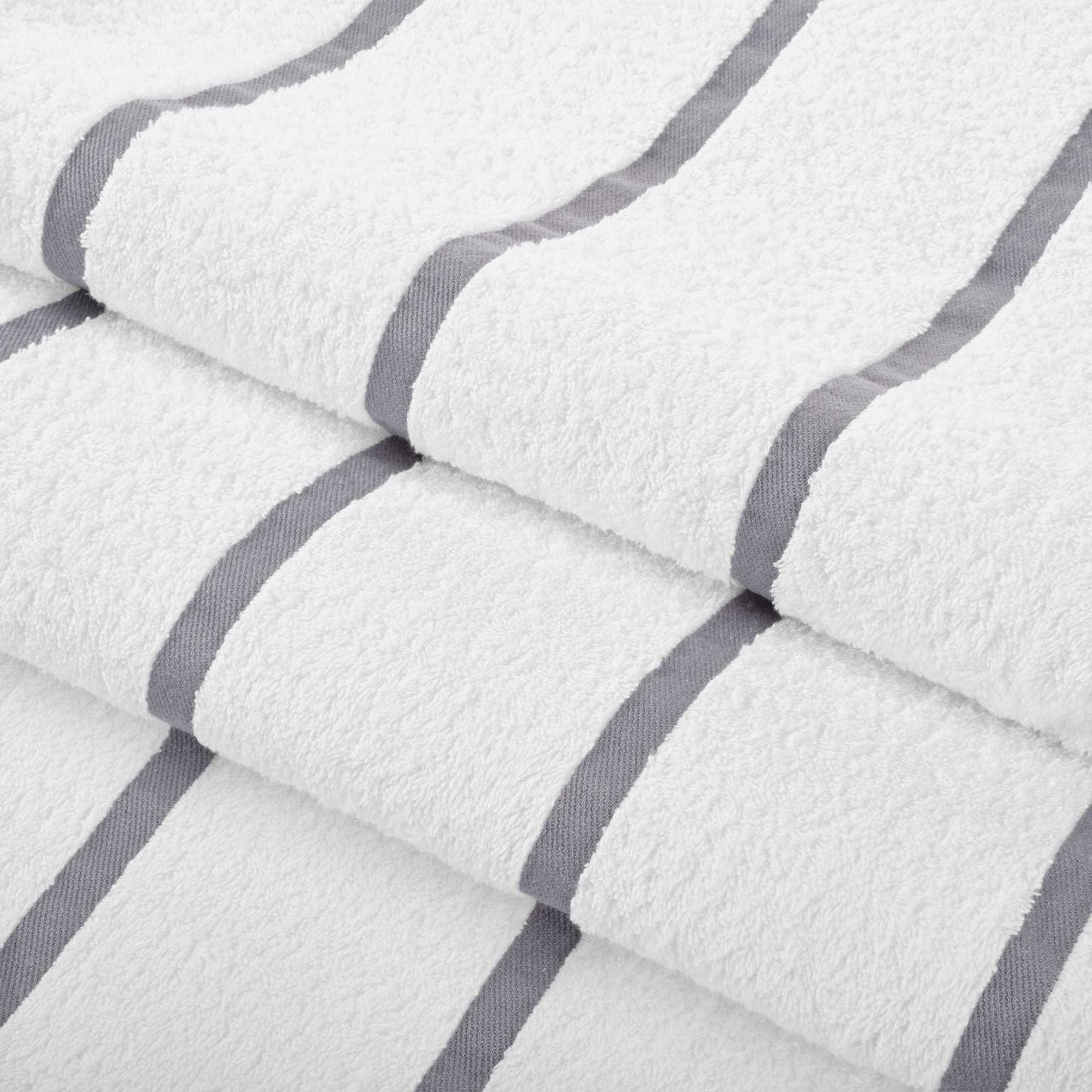 Hospeco® Las Rayas Beach Towel 30x60 Light Grey, 24/Case (HOSBT-HS3060-15LG-CS)