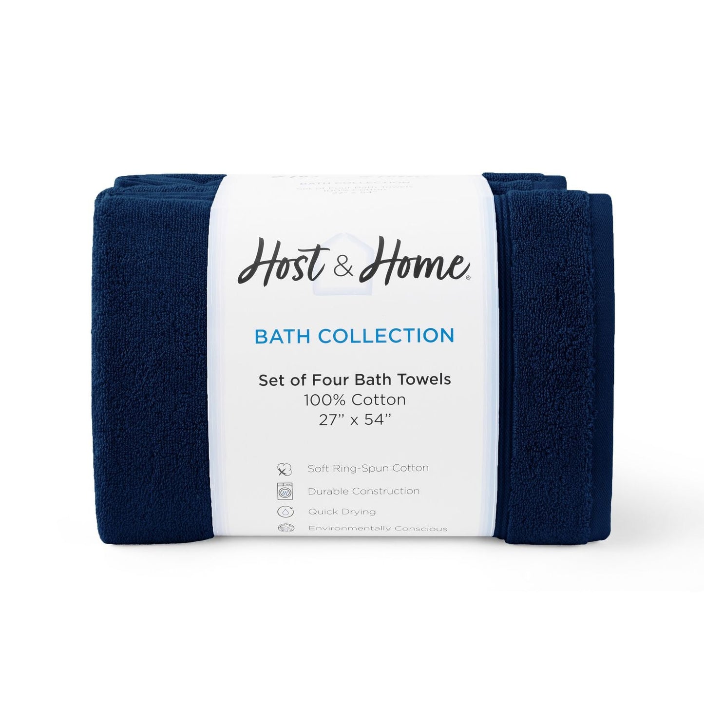 Arkwright Home® Host & Home Bath Towel 27x54 Navy, 24/Case (BT-HH2754-NV-CS)