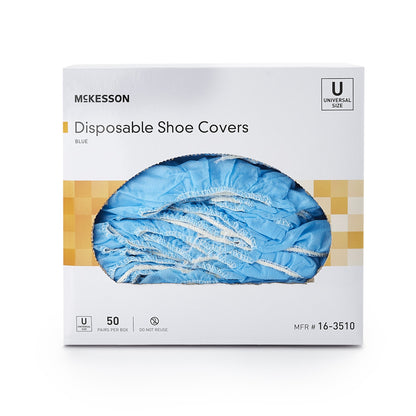 McKesson Shoe Cover One Size Fits Most Shoe High Nonskid Sole Blue NonSterile (823535_CS)