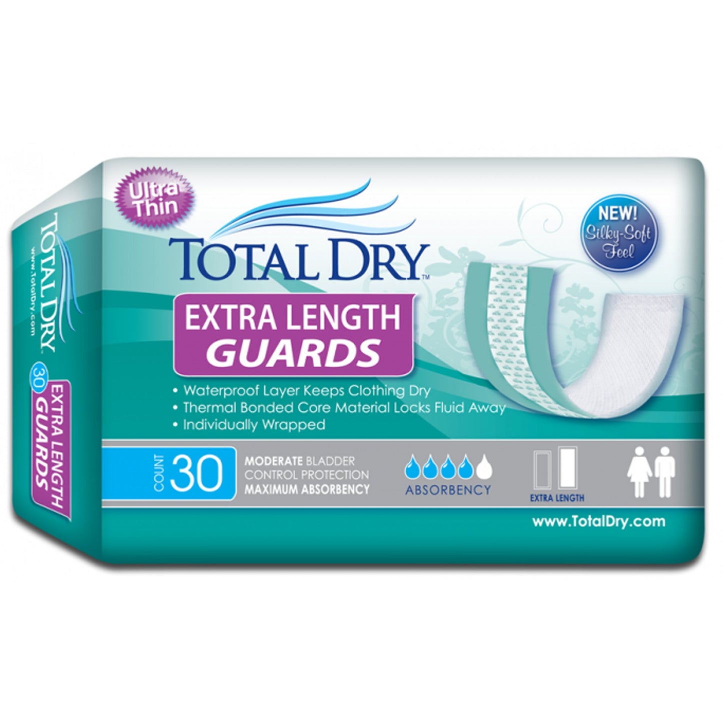 TotalDry™ Bladder Control Pad 12 Inch Length Moderate Absorbency SecureLoc Core One Size Fits Most (975709_CS)