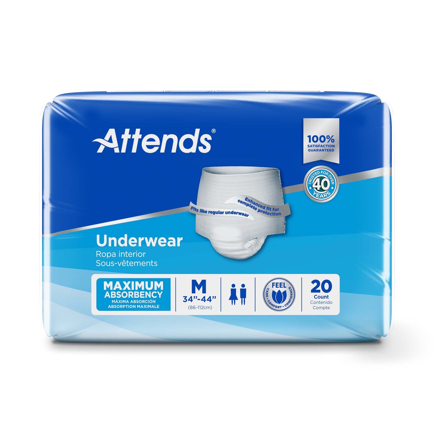 Attends® Unisex Adult Absorbent Underwear Pull On with Tear Away Seams Medium Disposable Heavy Absorbency (522093_CS)