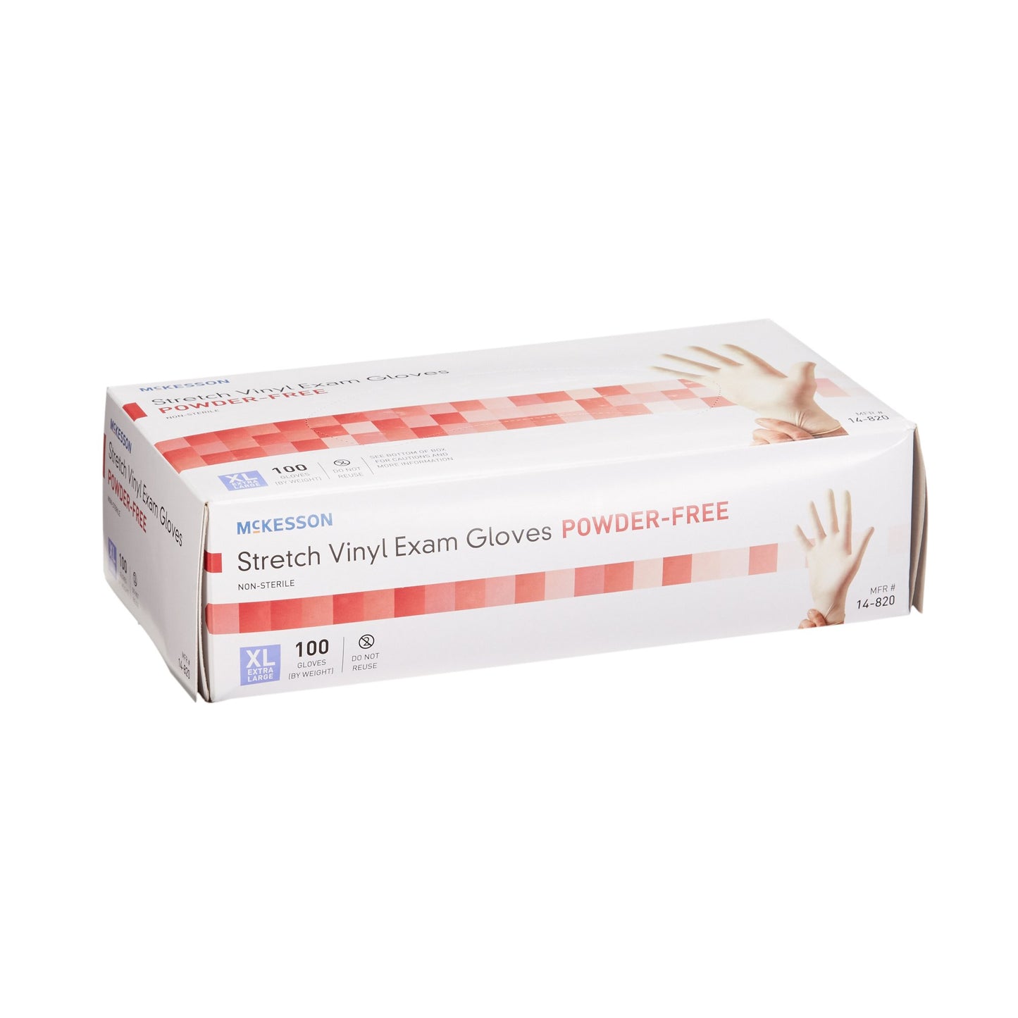 McKesson Exam Glove X-Large NonSterile Stretch Vinyl Standard Cuff Length Smooth Ivory Not Rated (409745_CS)