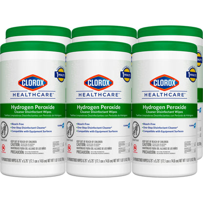 Clorox Healthcare® Surface Disinfectant Cleaner Premoistened Hydrogen Peroxide Based Manual Pull Wipe 155 Count Canister Unscented NonSterile (853530_CT)