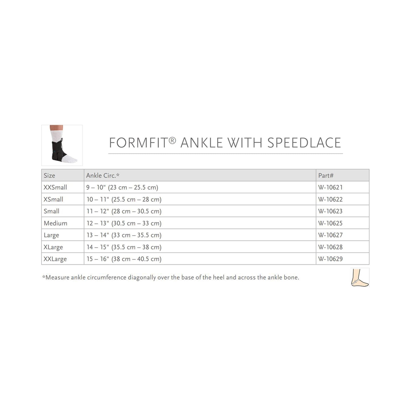 Ossur® FormFit® Ankle Brace with Speed Lace X-Small Lace-Up / Figure-8 Strap Foot (892101_EA)