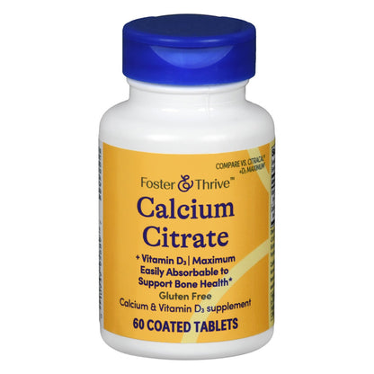 Foster & Thrive™ Joint Health Supplement Calcium Citrate / Vitamin D3 500 IU - 630 mg Strength Tablet 60 per Bottle (1246966_BT)