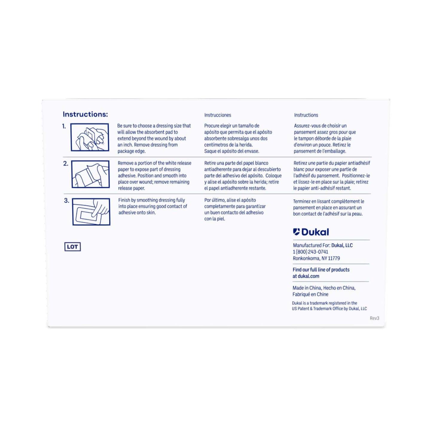Dukal Island Dressing 2 X 3 Inch Rectangle Sterile (815227_BX)