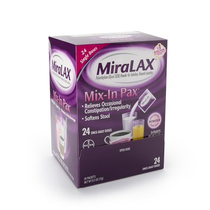 MiraLAX® Laxative Powder 24 per Box 17 Gram Strength Polyethylene Glycol 3350 (720751_BX)