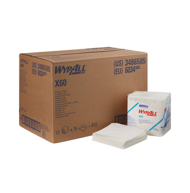WypAll® X60 Task Wipe Light Duty 76 Count Poly Pack 12 X 12-1/2 Inch NonSterile Reusable (449763_CS)